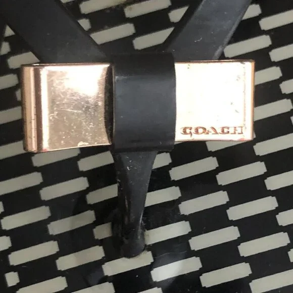Coach Black and White Patterned Flip Flop Sandals - Picture 4 of 9
